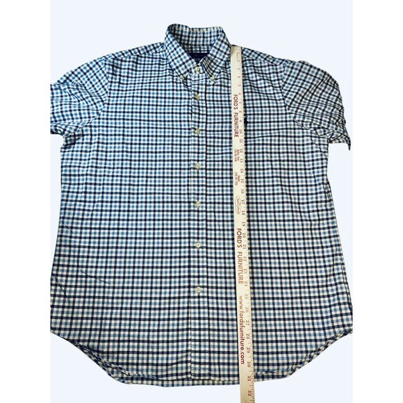 Polo Ralph Lauren XL Blue White Gingham Check Long Sleeve Button Down Preppy - Picture 4 of 9